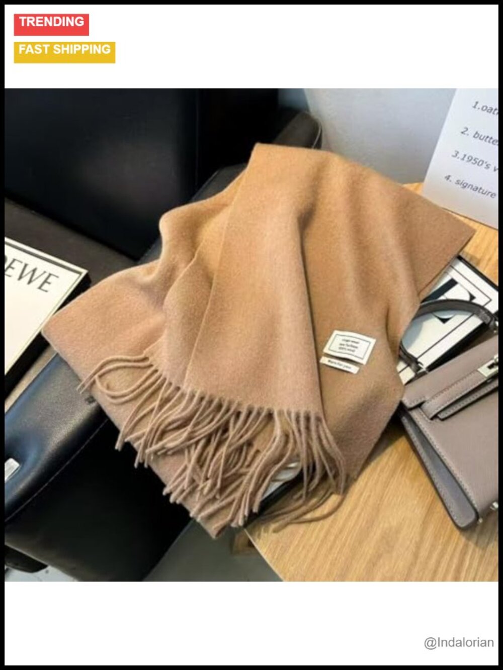 100 Australian Wool Scarf Knitted Soft Warm Neckwear for Women and Men - Picture 3 of 3
